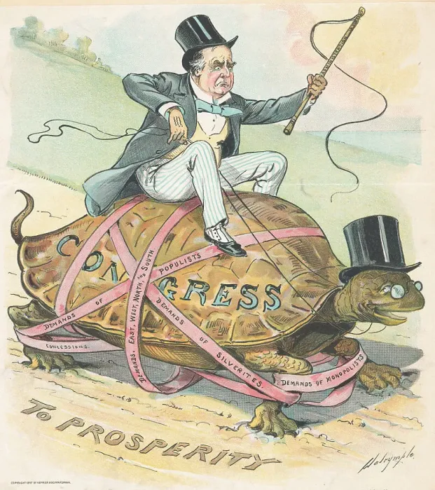 Framed Print : Cartoon of President William McKinley Overriding Congress Framed Print : Cartoon of President William McKinley Overriding Congress