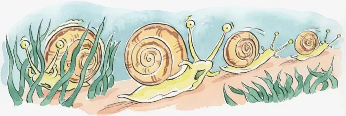 Framed Print : Cartoon of row of underwater sea snails with mouths open and alert eyes on top of tentacles Framed Print : Cartoon of row of underwater sea snails with mouths open and alert eyes on top of tentacles