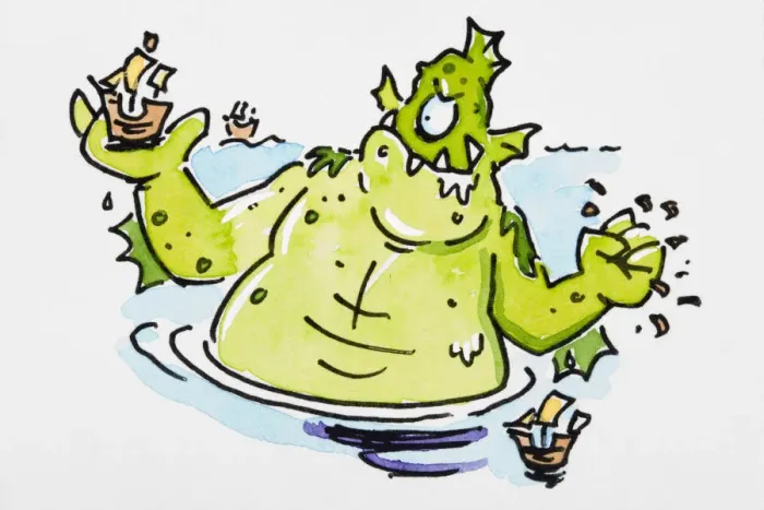 Framed Print : Cartoon sea monster Framed Print : Cartoon sea monster