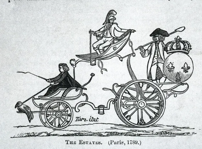 Framed Print : Cartoon Showing Chariot;King, Clergy, Nobl Framed Print : Cartoon Showing Chariot;King, Clergy, Nobl