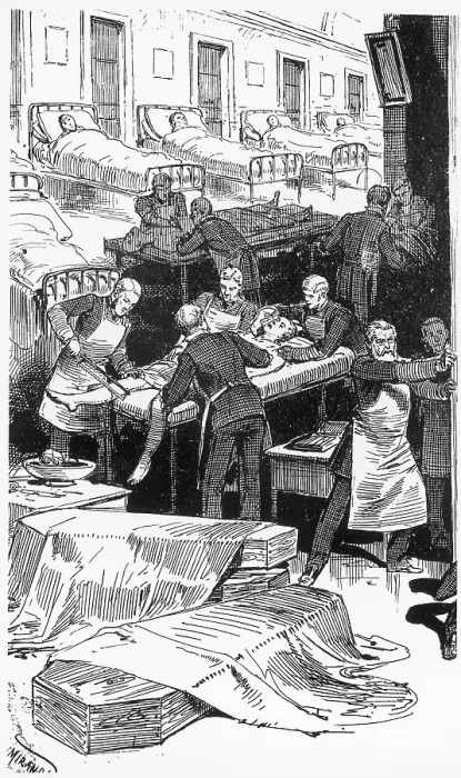 Framed Print : Cartoon of Surgeons Performing Unnecessary Surgery Framed Print : Cartoon of Surgeons Performing Unnecessary Surgery
