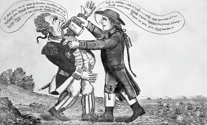 Framed Print : Cartoon;British Losses To Perry;1812War Framed Print : Cartoon;British Losses To Perry;1812War