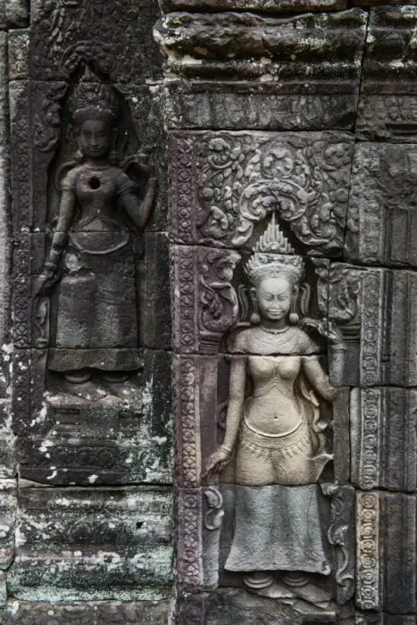 Framed Print : Carvings at Banteay Kdei Temple