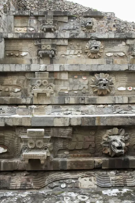 Framed Print : Carvings on Temple of Quetzalcoatl