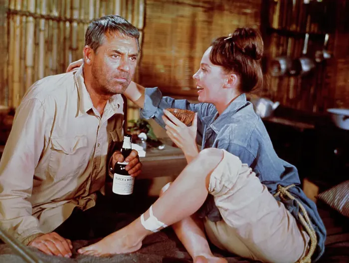Framed Print : Cary Grant and Leslie Caron in Father Goose Framed Print : Cary Grant and Leslie Caron in Father Goose