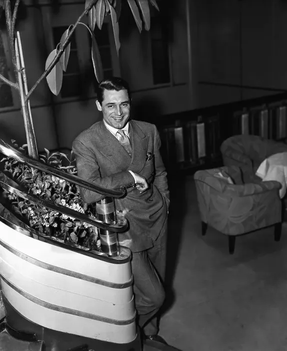 Framed Print : Cary Grant Posing Near Staircase Framed Print : Cary Grant Posing Near Staircase