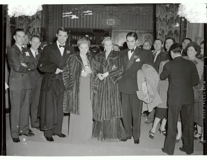 Framed Print : Cary Grant Posing with Other Stars at Premiere