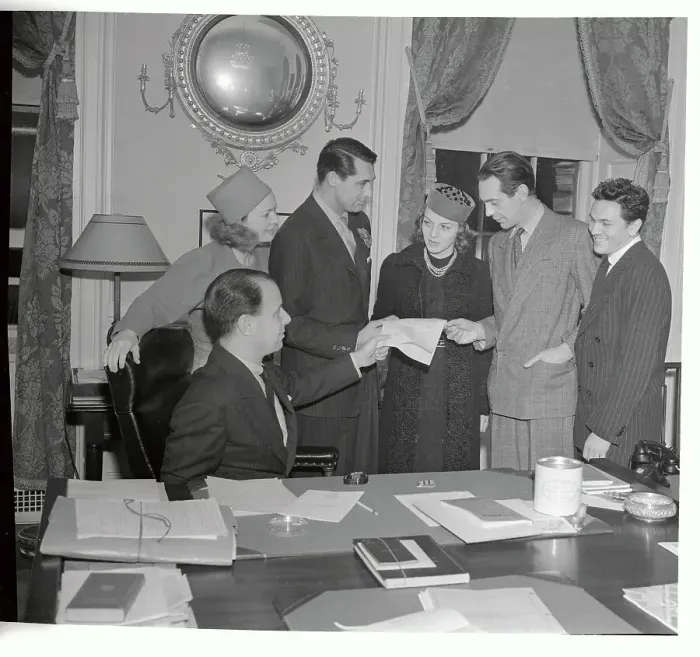 Framed Print : Cary Grant and Other Stars Receiving Christmas Tree Permit Framed Print : Cary Grant and Other Stars Receiving Christmas Tree Permit