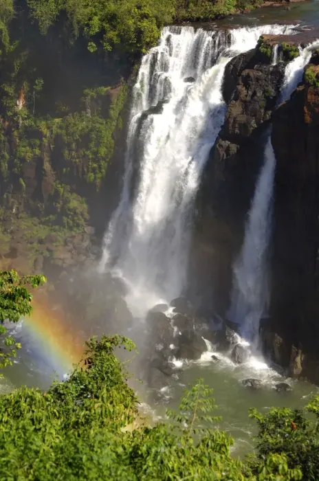 Framed Print : Cascades with rainbow Iguazu Waterfalls Argentina Brazil Framed Print : Cascades with rainbow Iguazu Waterfalls Argentina Brazil