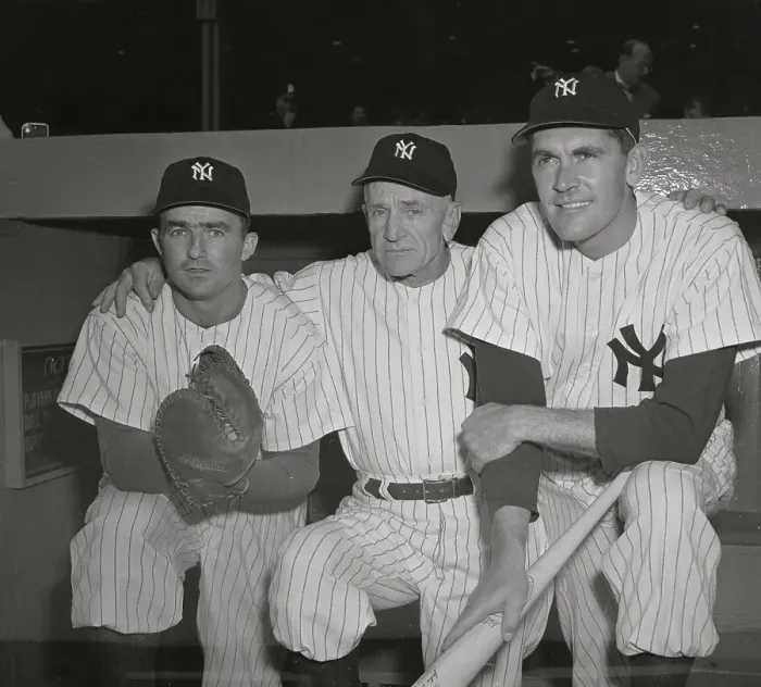 Framed Print : Casey Stengel with Billy Johnson and Johnny Lindell Framed Print : Casey Stengel with Billy Johnson and Johnny Lindell