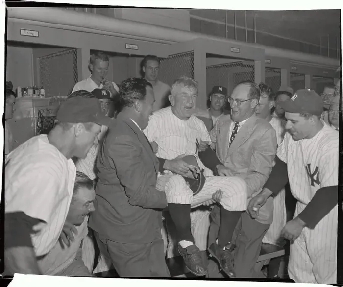 Framed Print : Casey Stengel Being Carried After Game