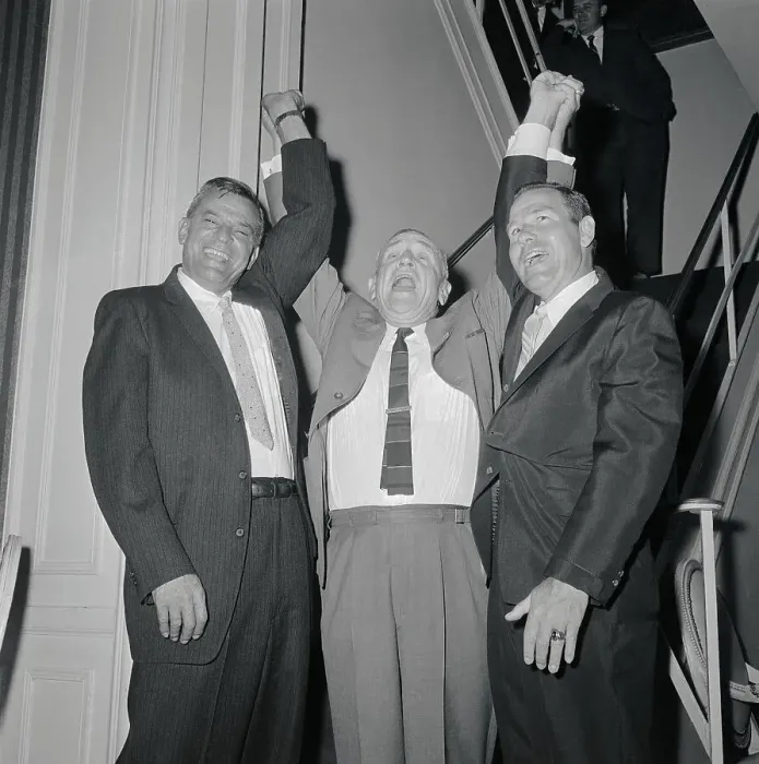 Framed Print : Casey Stengel Holding Arms of New Coaches Framed Print : Casey Stengel Holding Arms of New Coaches