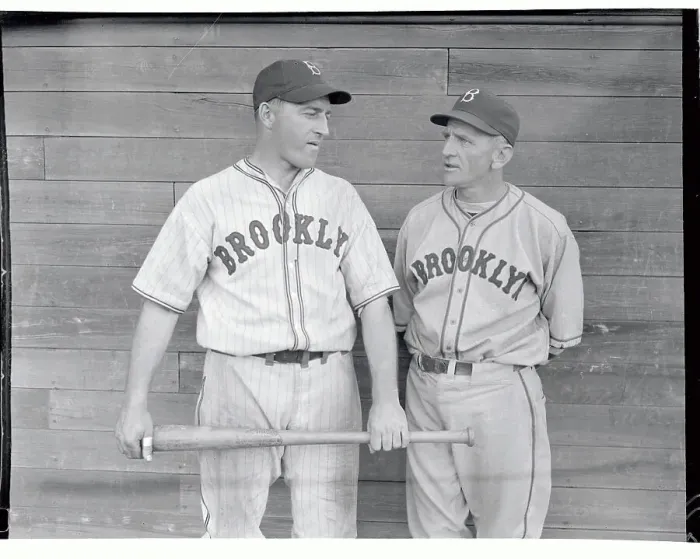 Framed Print : Casey Stengel and Ken Strong Posing with Baseball Bat in Uniform Framed Print : Casey Stengel and Ken Strong Posing with Baseball Bat in Uniform