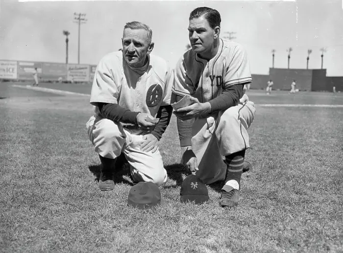 Framed Print : Casey Stengel with Mel Ott