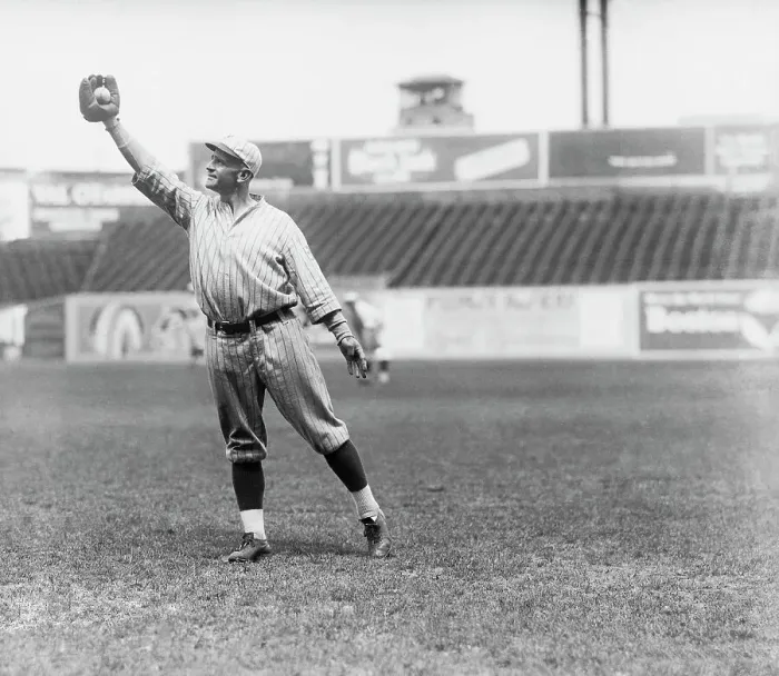 Framed Print : Casey Stengel New York Giant Outfielder Bending for a Catch Framed Print : Casey Stengel New York Giant Outfielder Bending for a Catch