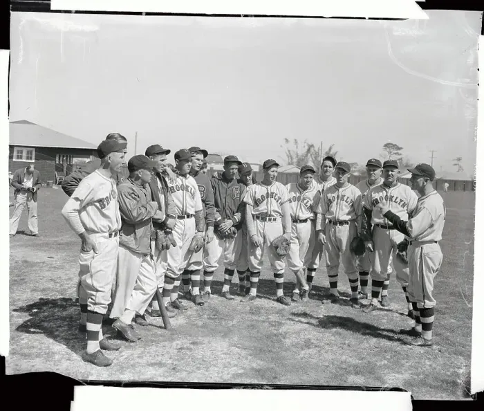 Framed Print : Casey Stengel Posing with His Dodger Team Framed Print : Casey Stengel Posing with His Dodger Team