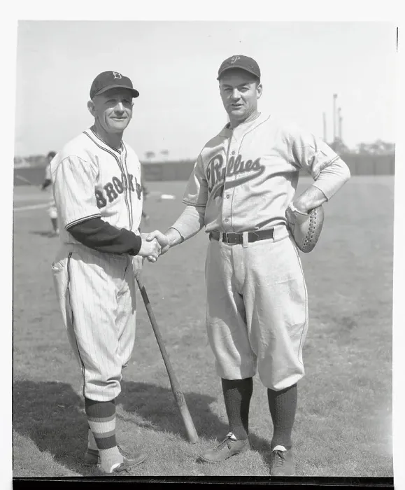 Framed Print : Casey Stengel Shaking Hand of Jimmy Wilson Framed Print : Casey Stengel Shaking Hand of Jimmy Wilson