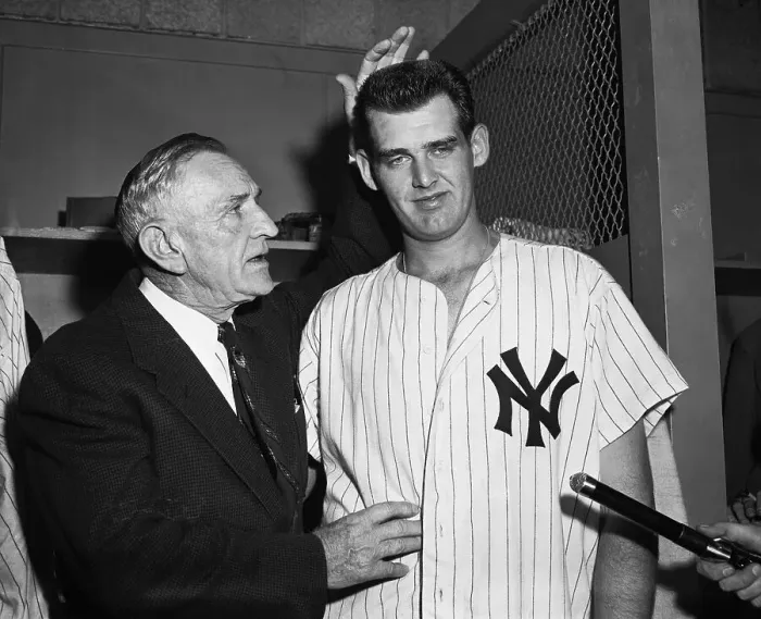 Framed Print : Casey Stengel withe Don Larsen Framed Print : Casey Stengel withe Don Larsen
