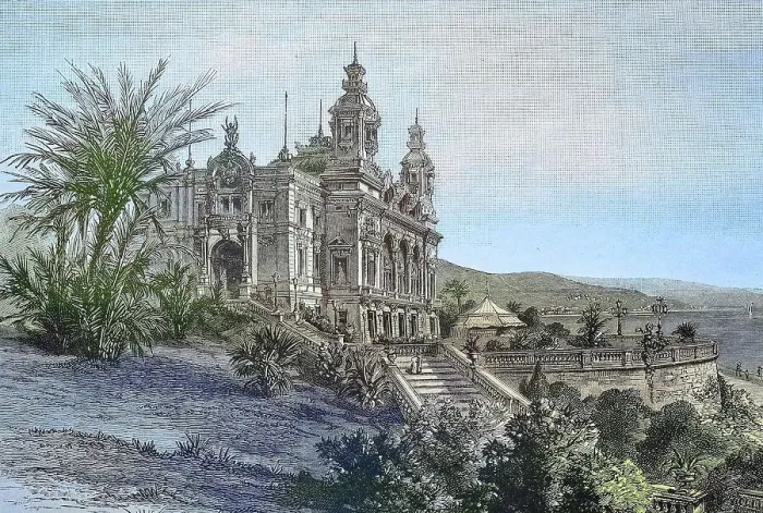 Framed Print : The Casino, Casino, of Monte Carlo, Monaco, in 1885, Historical, digitally restored reproduction from a 19th century original Framed Print : The Casino, Casino, of Monte Carlo, Monaco, in 1885, Historical, digitally restored reproduction from a 19th century original