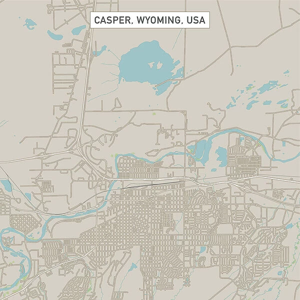 Casper Wyoming US City Street Map