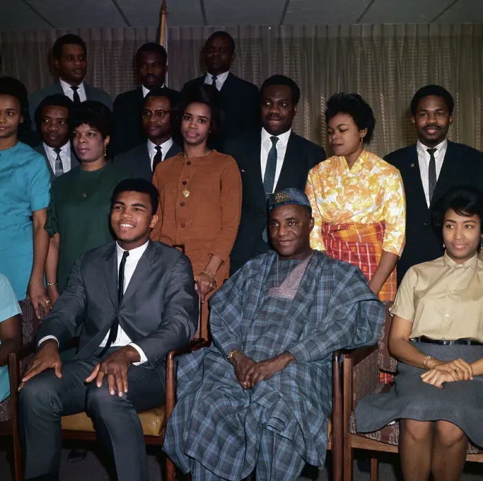 Framed Print : Cassius Clay and with S.O. Adebo and Mission Office Framed Print : Cassius Clay and with S.O. Adebo and Mission Office