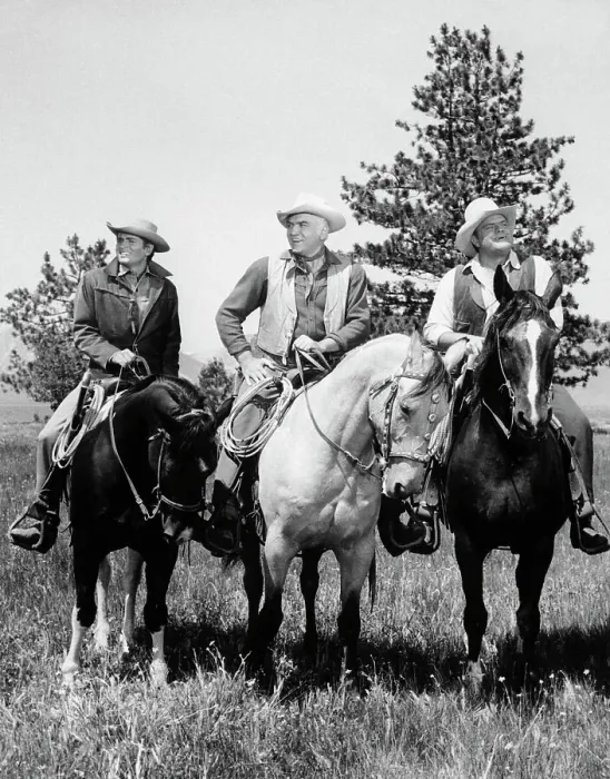 : Cast of Bonanza on Horseback : Cast of Bonanza on Horseback
