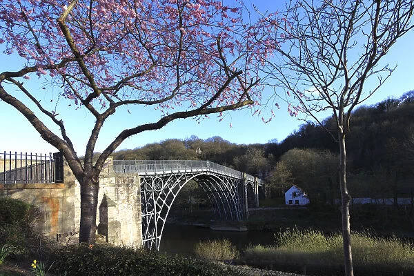 cast iron bridge, river Severn, Ironbridge town