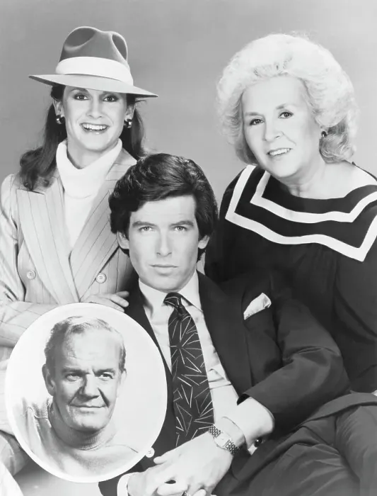 Framed Print : Cast of Remington Steele and Andrew Duggan Framed Print : Cast of Remington Steele and Andrew Duggan
