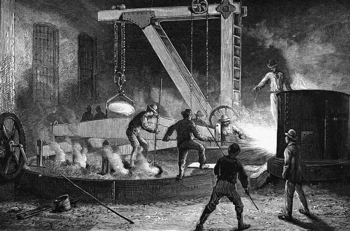 Framed Print : Casting The 24 Ton Anchor For The Brookl Framed Print : Casting The 24 Ton Anchor For The Brookl