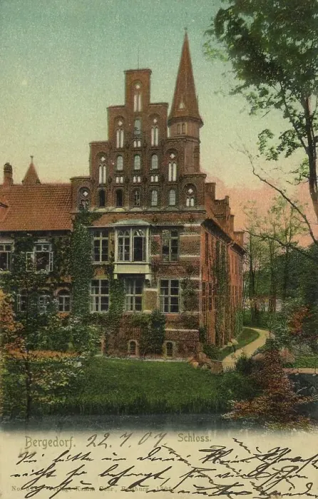 Framed Print : Castle in Bergedorf, Hamburg, Germany, postcard with text, view around ca 1910, historical, digital reproduction of a historical postcard, public domain, from that time, exact date unknown Framed Print : Castle in Bergedorf, Hamburg, Germany, postcard with text, view around ca 1910, historical, digital reproduction of a historical postcard, public domain, from that time, exact date unknown