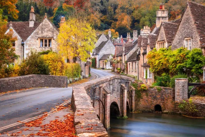 Framed Print : Castle Combe in Wiltshire, England in the Autumn Framed Print : Castle Combe in Wiltshire, England in the Autumn