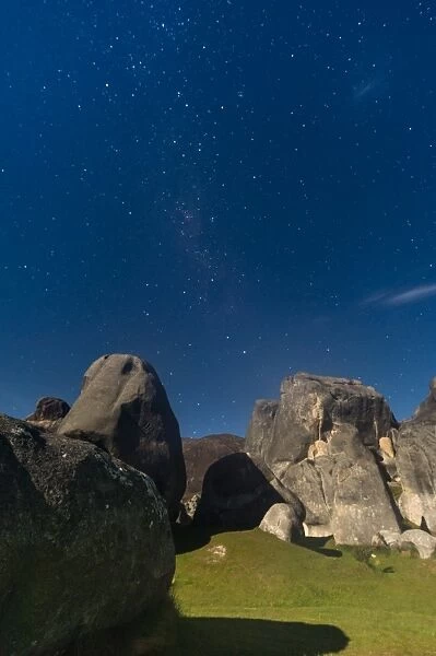 Castle hill landscape with stars