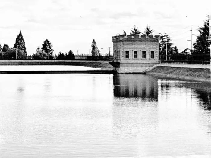 Framed Print : One of the Castle Like Turrets Built on the Perimeter of the Mount Tabor Water Reservoir in Portland, Oregon Framed Print : One of the Castle Like Turrets Built on the Perimeter of the Mount Tabor Water Reservoir in Portland, Oregon