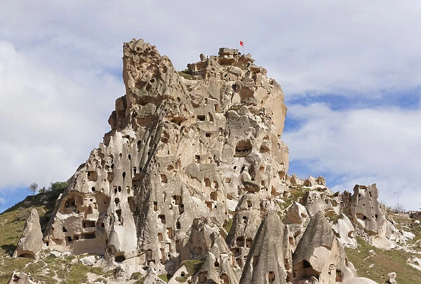Castle Rock, Uchisar, Goreme National Park, Cappadocia, Central Anatolia Region, Anatolia, Turkey
