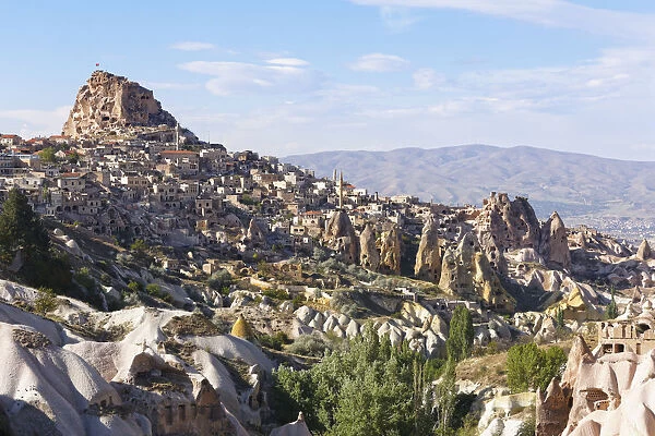 Castle Rock, Uchisar, Goreme National Park, Cappadocia, Central Anatolia Region, Anatolia, Turkey
