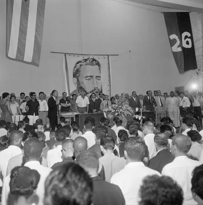 Framed Print : Castro's Picture at Convention