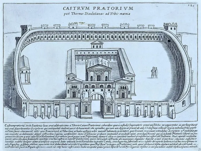 Framed Print : Castrum Praetorium (post Thermas Diocletianas ad Urbis Moenia), Praetorian Camp, historical Rome, Italy, digital reproduction of a 17th century original, original date unknown Framed Print : Castrum Praetorium (post Thermas Diocletianas ad Urbis Moenia), Praetorian Camp, historical Rome, Italy, digital reproduction of a 17th century original, original date unknown