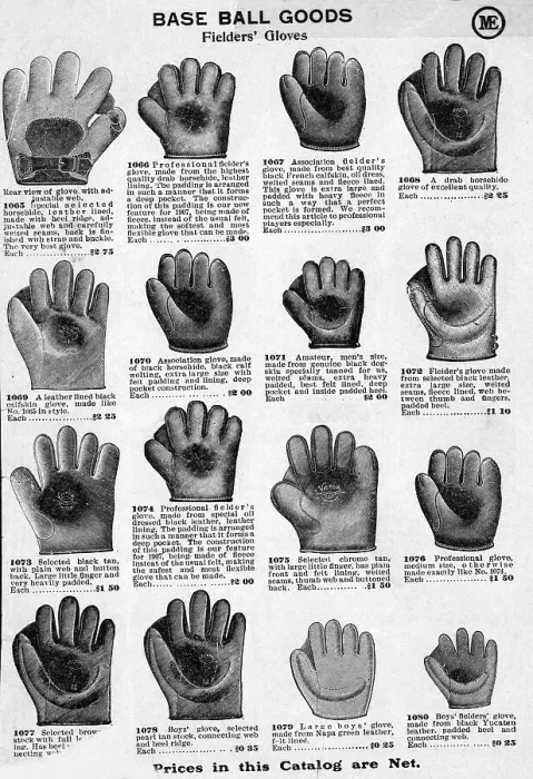 Framed Print : Catalog Page Of Baseball Gloves Framed Print : Catalog Page Of Baseball Gloves