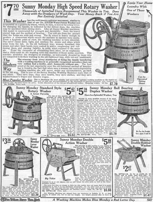 Framed Print : Catalog Page Showing Early Washing Machines Framed Print : Catalog Page Showing Early Washing Machines