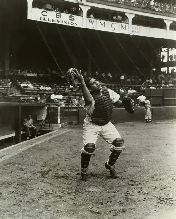 Framed Print : Catcher Roy Campanella Watches Ball During Baseball Game