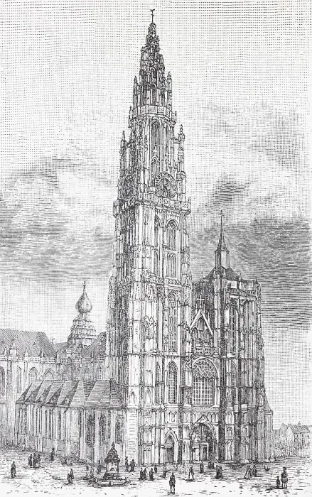 Framed Print : The Cathedral of Antwerp, Antwerp, Belgium, Historic, digitally restored reproduction of an original 19th-century artwork Framed Print : The Cathedral of Antwerp, Antwerp, Belgium, Historic, digitally restored reproduction of an original 19th-century artwork