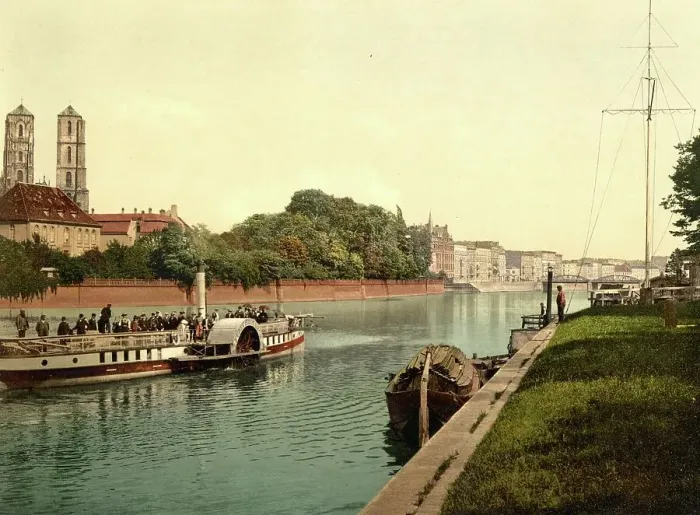 Framed Print : The Cathedral Island, Cathedral and Oder in Breslau, Silesia, today Wroslaw in Poland, c. 1890, Germany, Historic, digitally restored reproduction from a 19th century original Framed Print : The Cathedral Island, Cathedral and Oder in Breslau, Silesia, today Wroslaw in Poland, c. 1890, Germany, Historic, digitally restored reproduction from a 19th century original