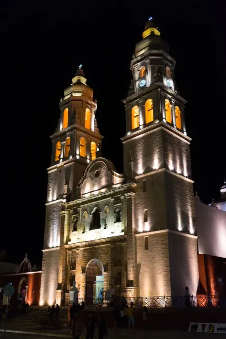 Framed Print : Cathedral at night, Campeche Framed Print : Cathedral at night, Campeche