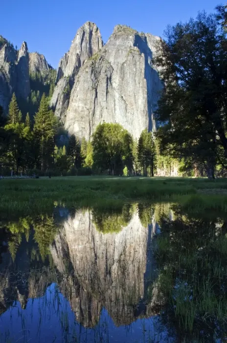 Framed Print : Cathedral Rocks are reflected in a pool of water in Yosemite National Park, CA Framed Print : Cathedral Rocks are reflected in a pool of water in Yosemite National Park, CA
