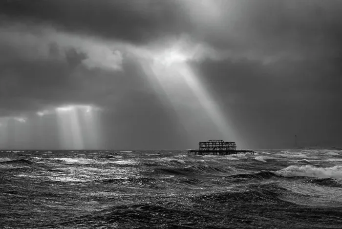 Framed Print : Cathedral sky over The West Pier Framed Print : Cathedral sky over The West Pier