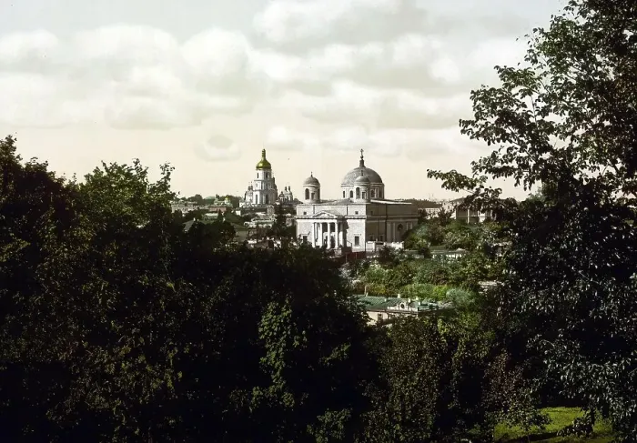 Framed Print : The Catholic Church, Kiev, Russia, Ukraine, c. 1890, Historic, digitally enhanced reproduction of a photochrome print of the period