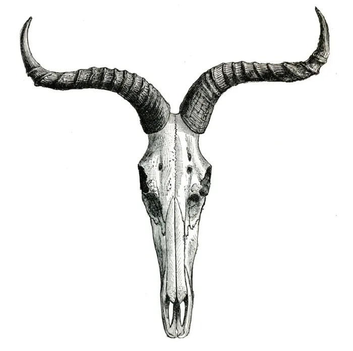Framed Print : Cattle skull and horns engraving 1896 Framed Print : Cattle skull and horns engraving 1896