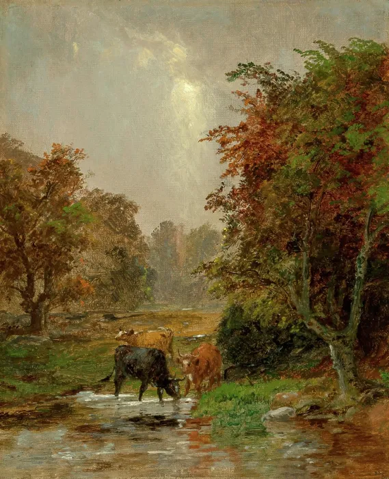 Framed Print : Cattle by a Stream, 1895 Framed Print : Cattle by a Stream, 1895