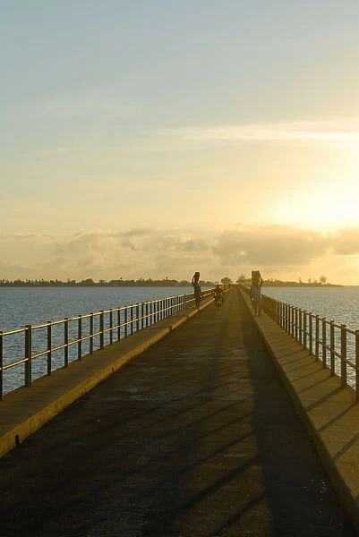 Causeway at dawn connecting Mozambique Island with the mainland, Northern Mozambique
