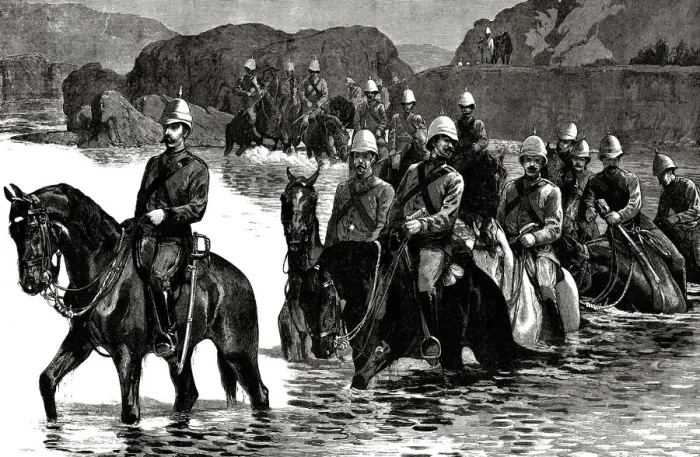 Framed Print : Cavalry crossing a ford, 1879 Framed Print : Cavalry crossing a ford, 1879